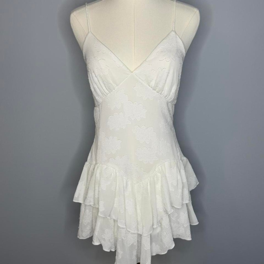 Target Wild Fable size XS white floral tiered dress adjustable strap Graduation